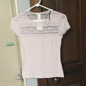 Baby pink Lacey tee shirt